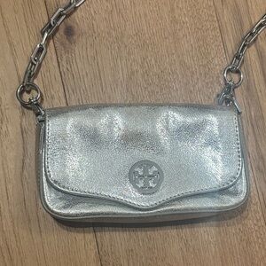 Tory Burch Metallic Crossbody Bag with Chain
